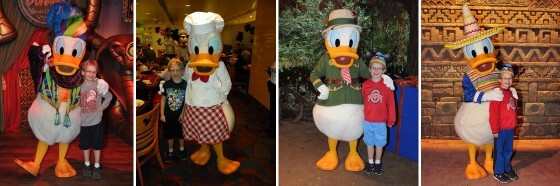 Donald Duck in costumes